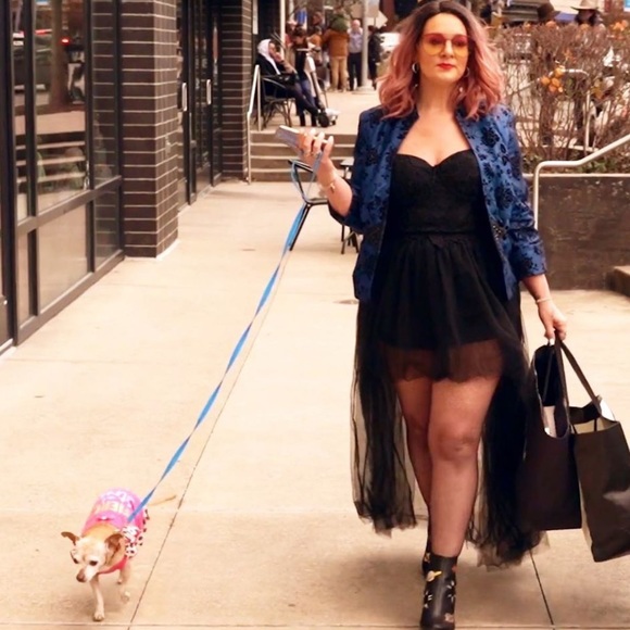 Xscape by Joanna Chen Blue Hook & Eye Blazer - Picture 5 of 5